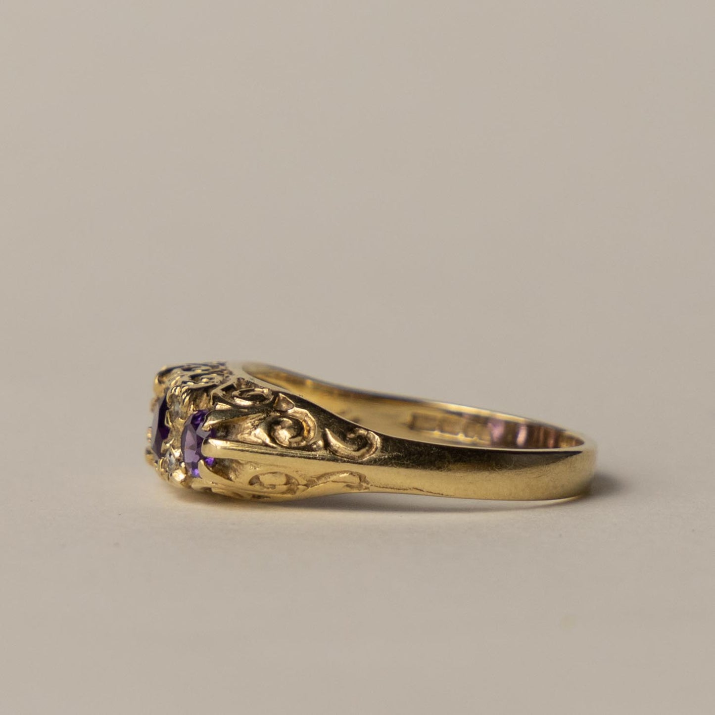 9ct amethyst diamond boat