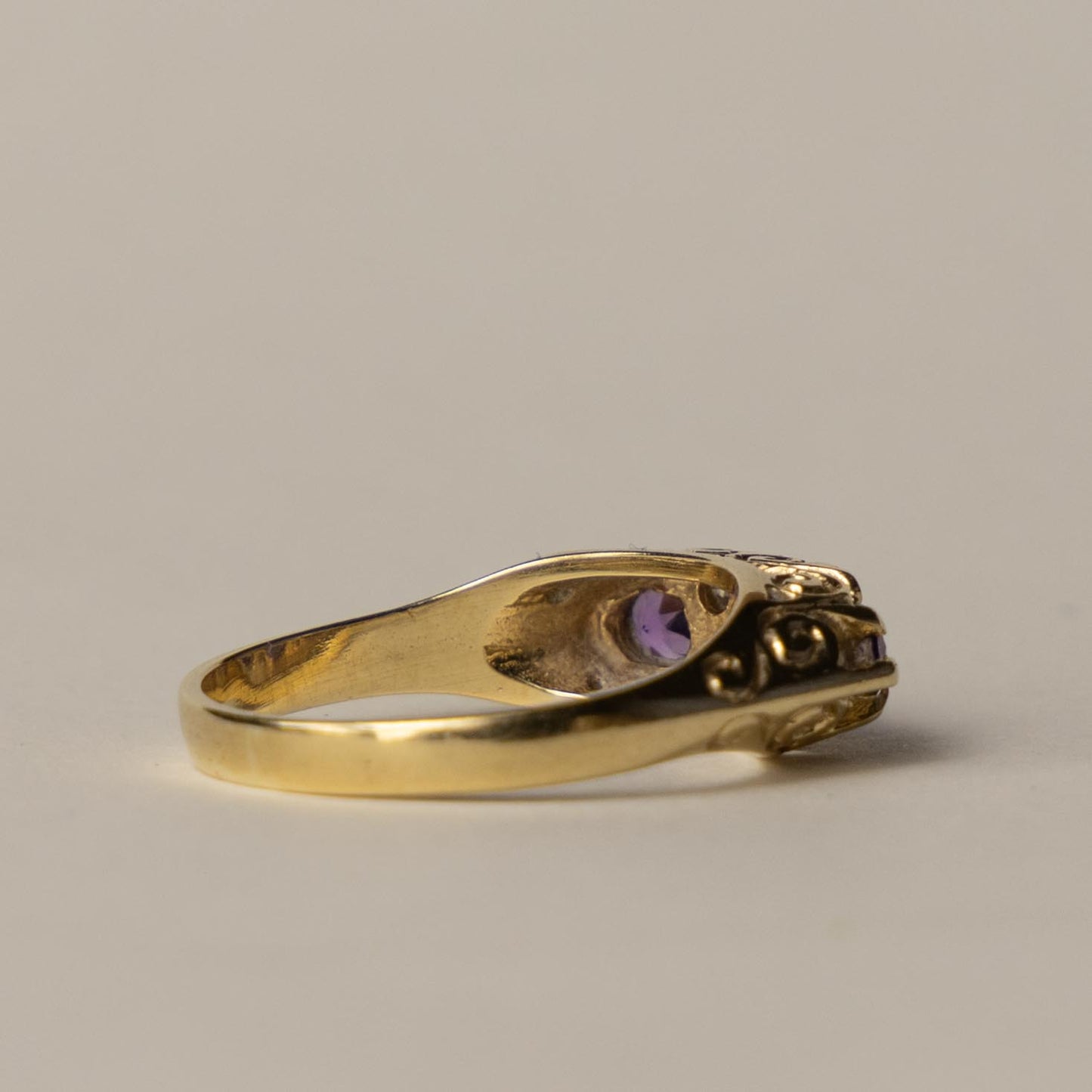 9ct amethyst diamond boat