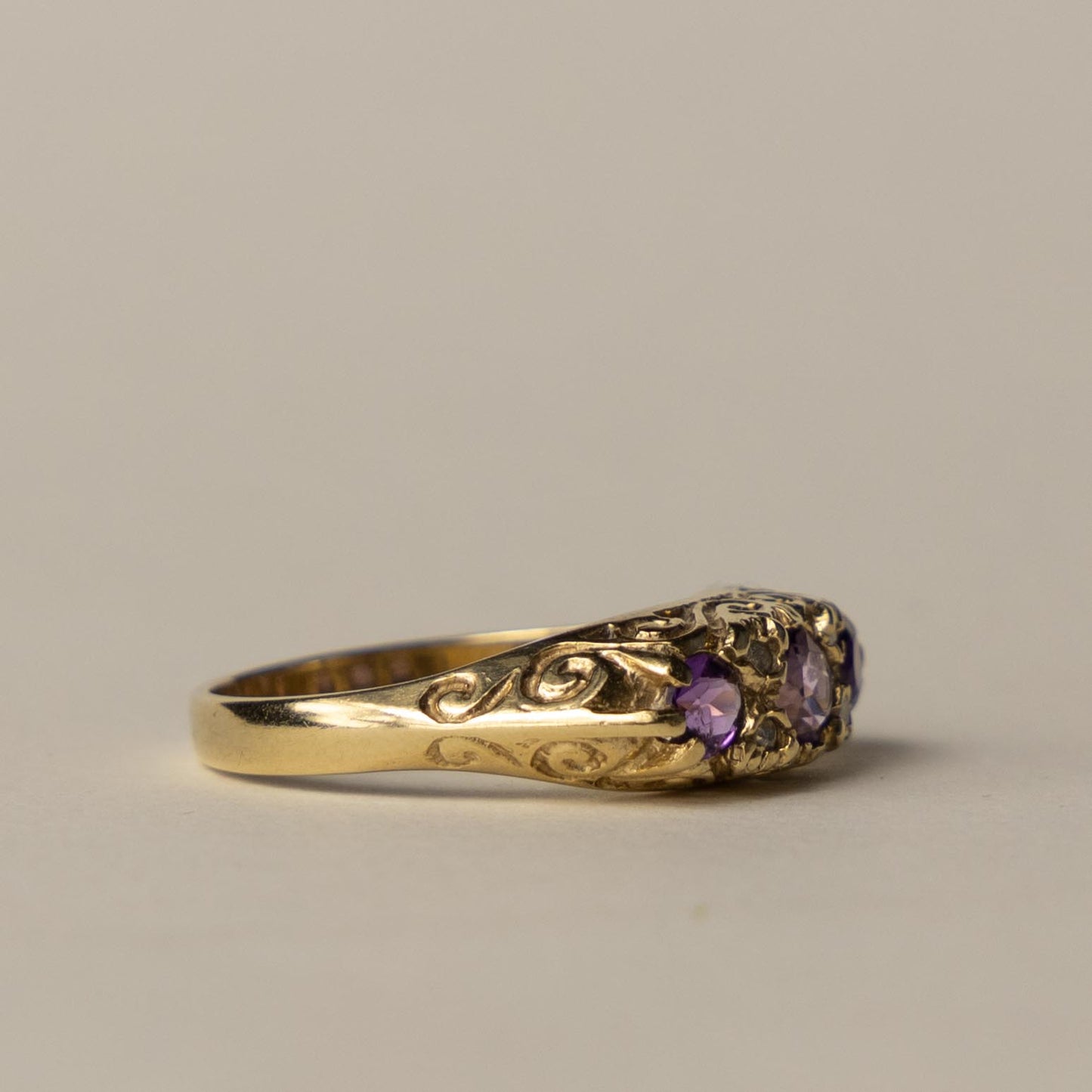 9ct amethyst diamond boat