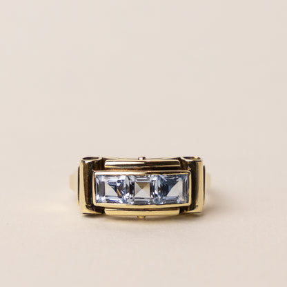 vintage 14 carat gold topaz Art Deco ring