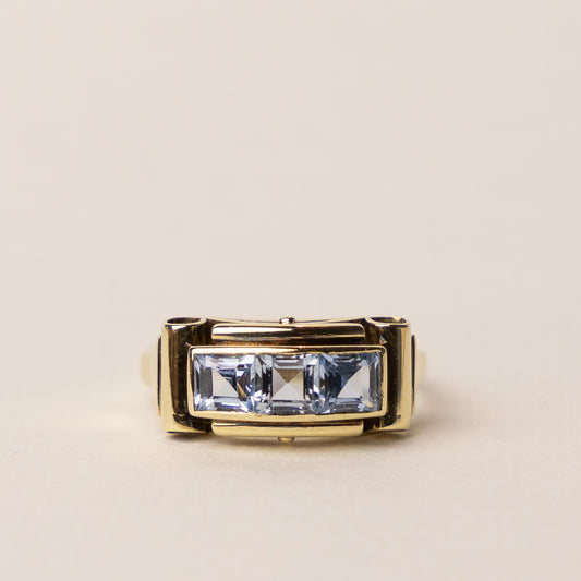 vintage 14 carat gold topaz Art Deco ring