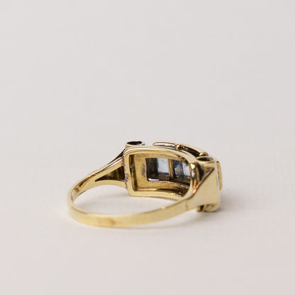 vintage 14 carat gold topaz Art Deco ring
