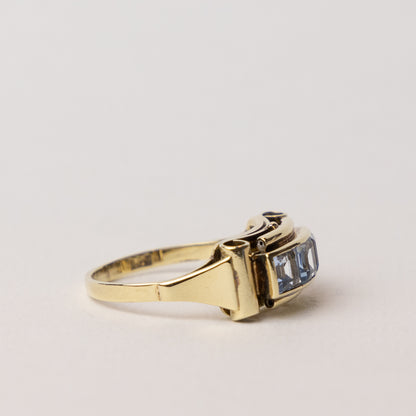 vintage 14 carat gold topaz Art Deco ring