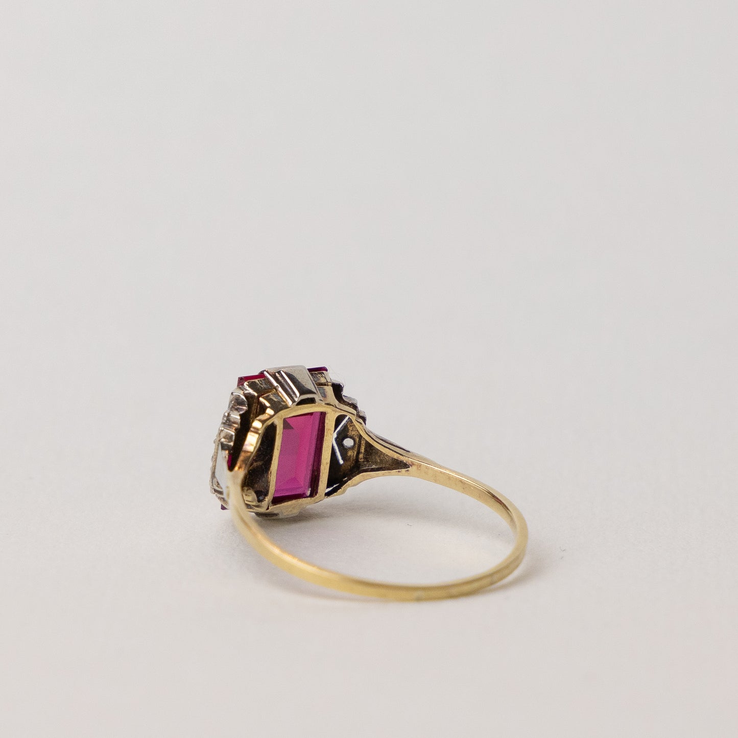 vintage 14 carat rubellite solitaire ring