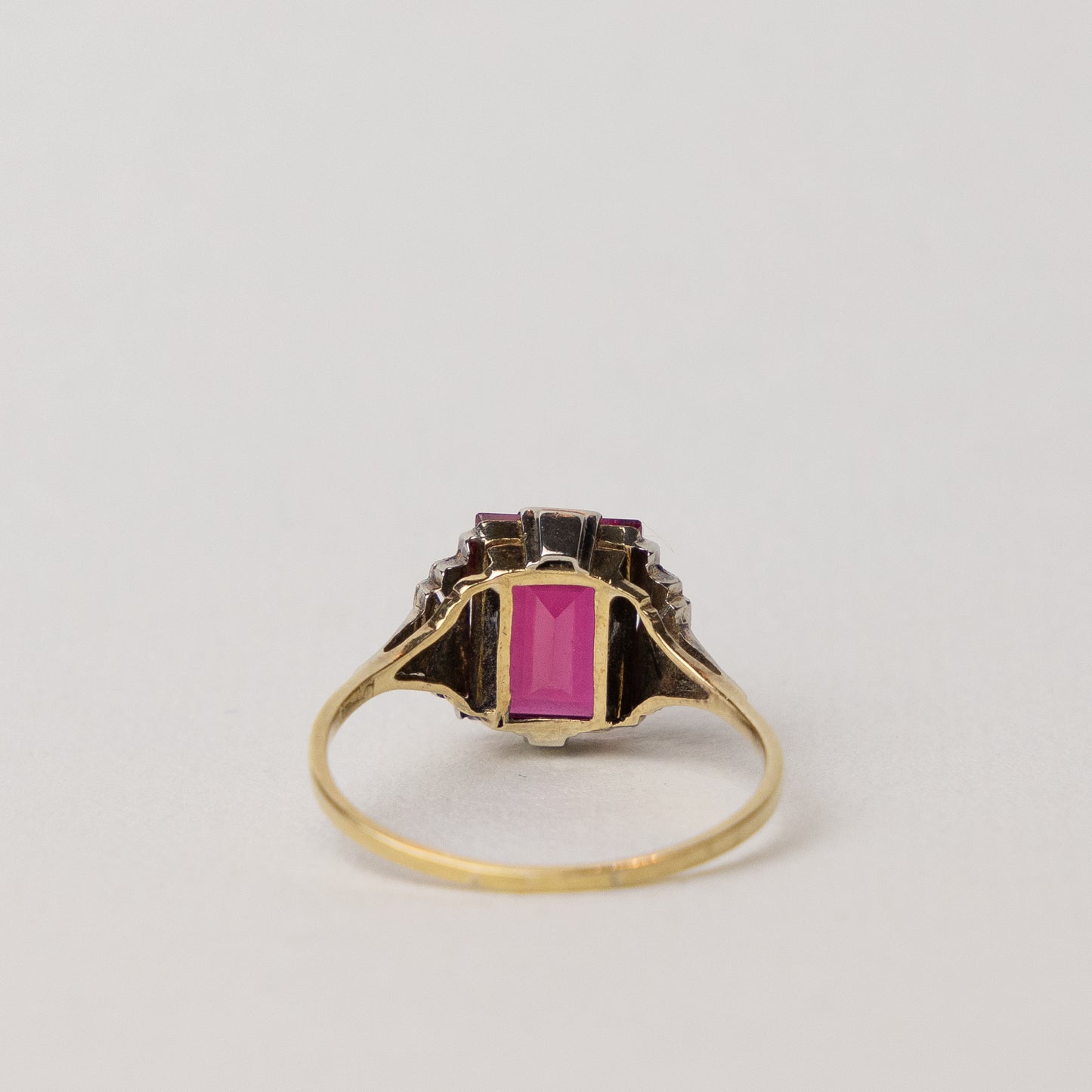 vintage 14 carat rubellite solitaire ring