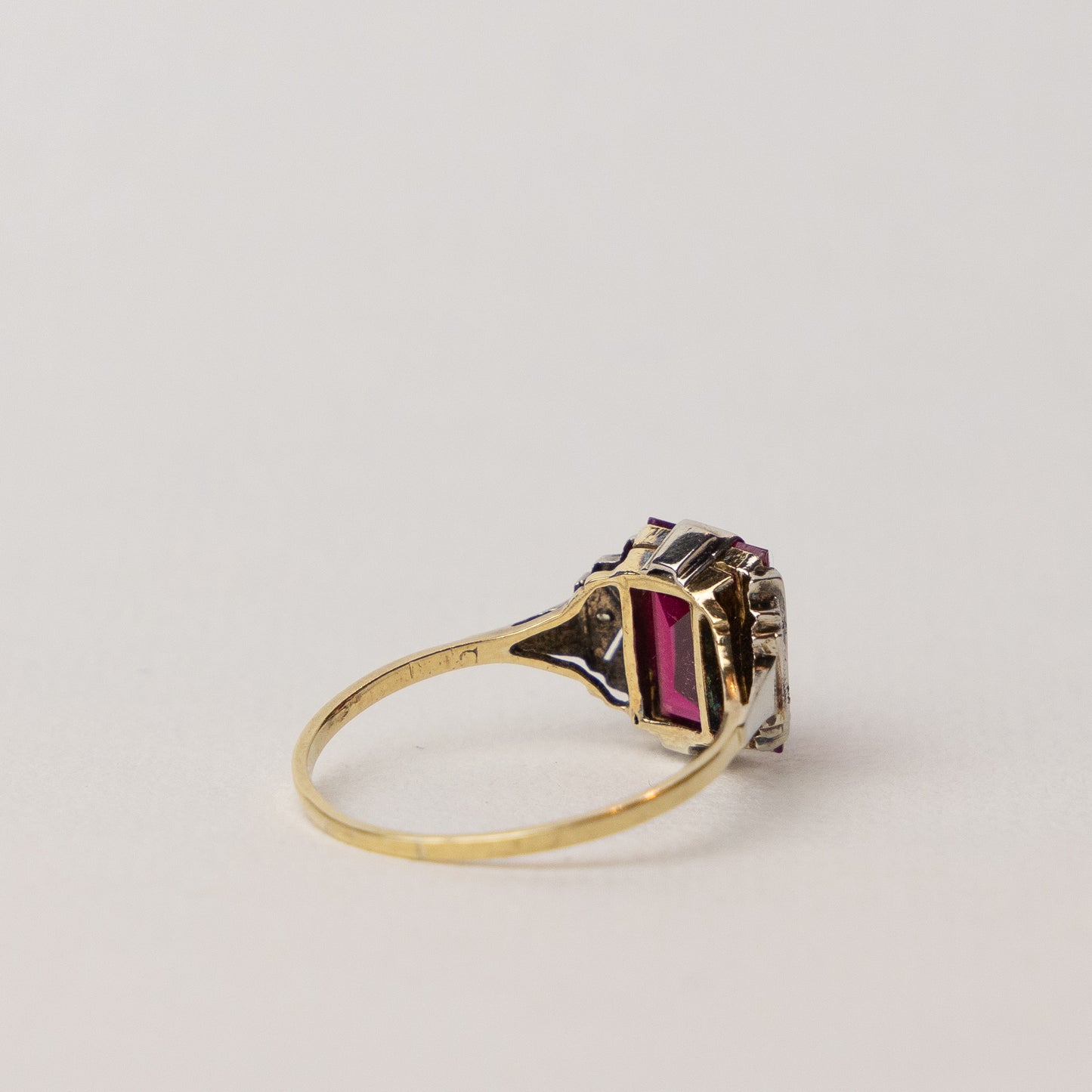 vintage 14 carat rubellite solitaire ring