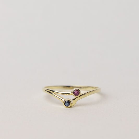 vintage 8 carat gold sapphire ruby ring