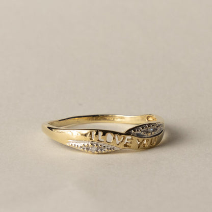 9ct 'I LOVE YOU' diamond ring
