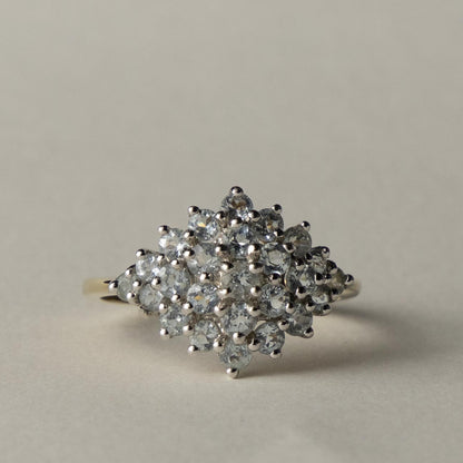 9ct aquamarine cluster ring