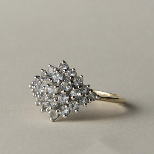 9ct aquamarine cluster ring