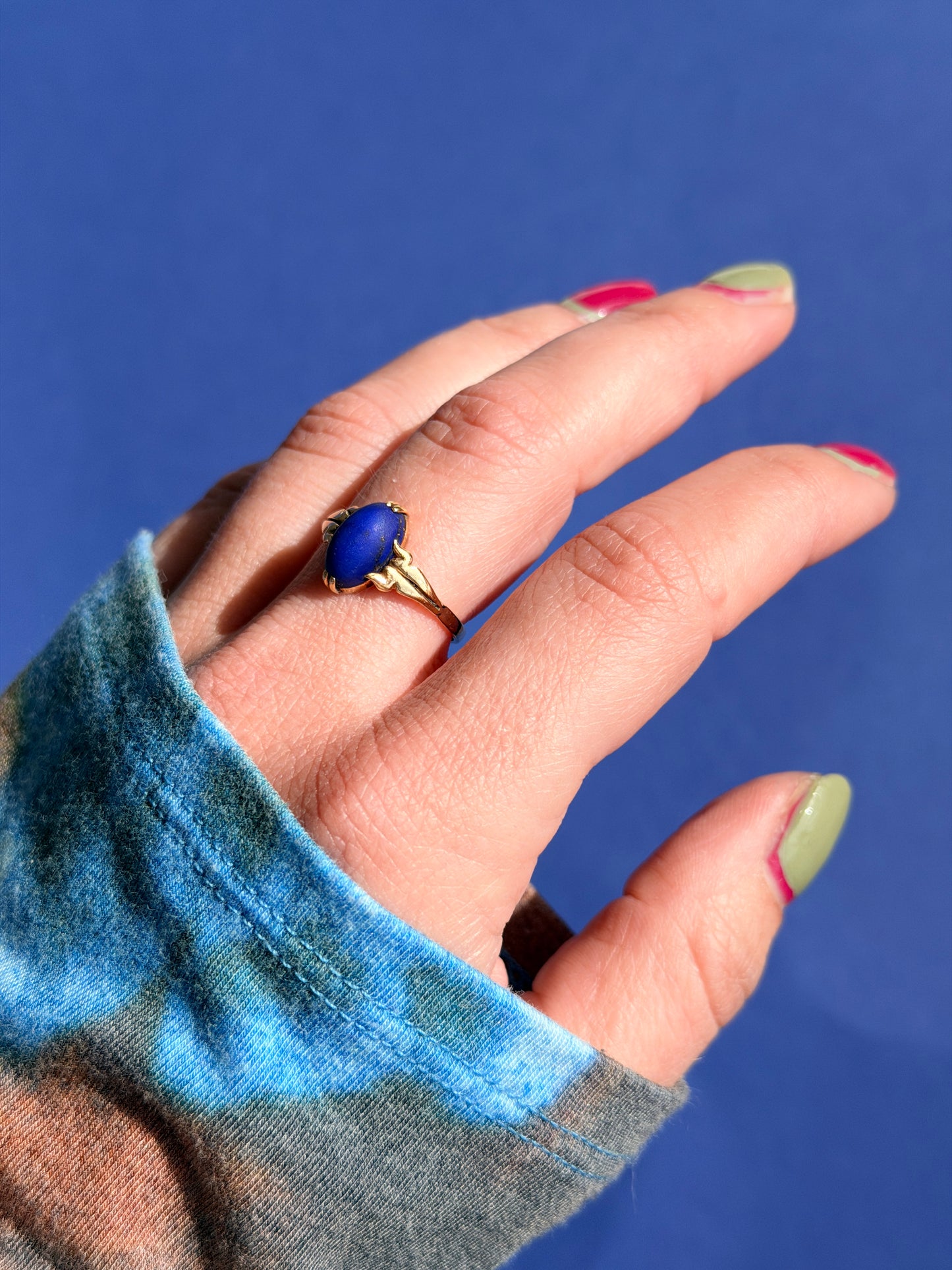 18ct lapis lazuli marquise ring