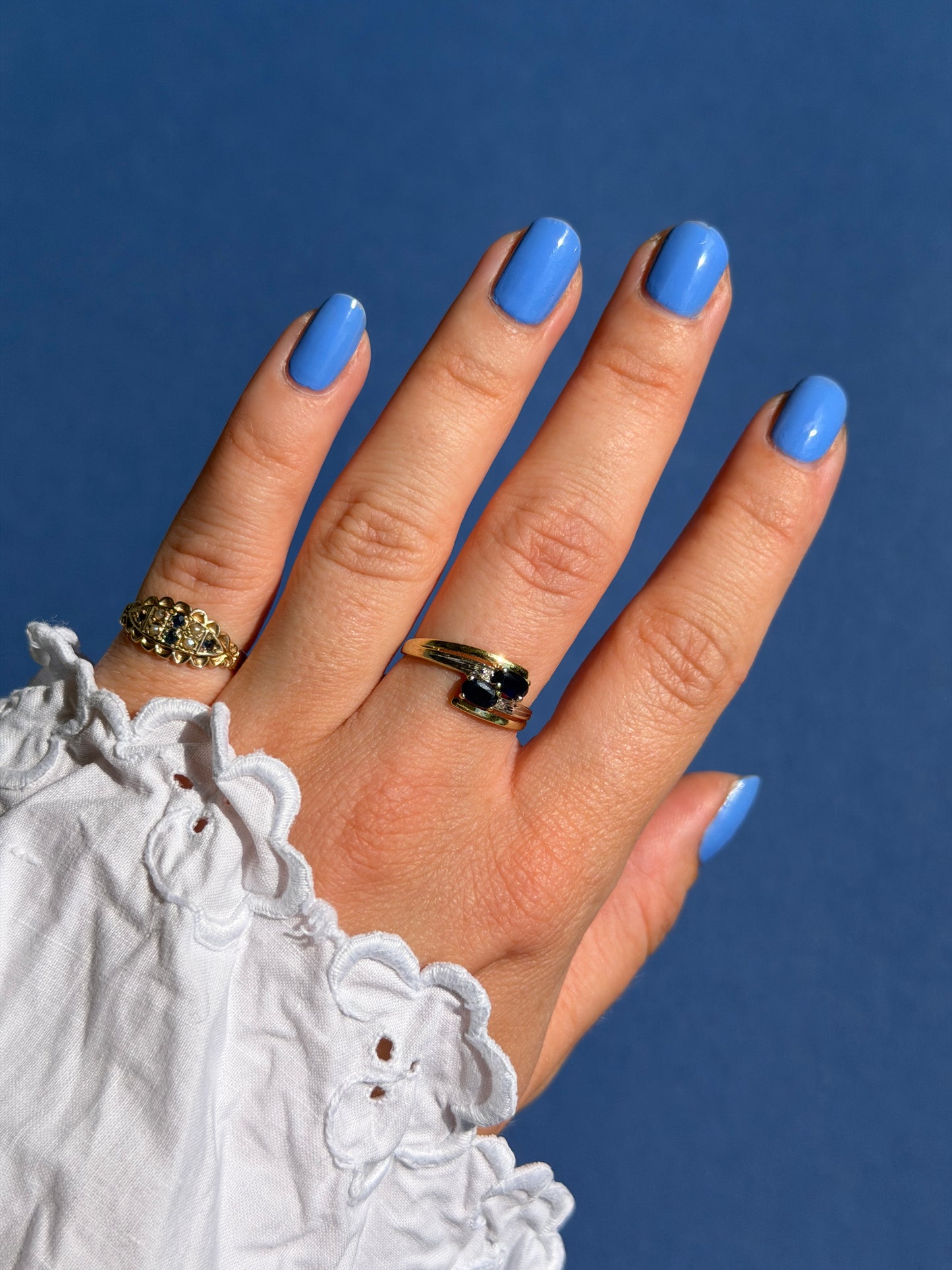 14ct sapphire & diamond toi et moi ring