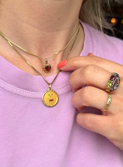 9ct garnet heart pendant