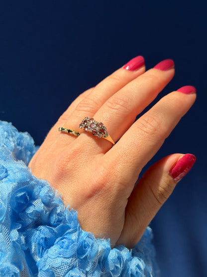 10ct pearl & sapphire ring
