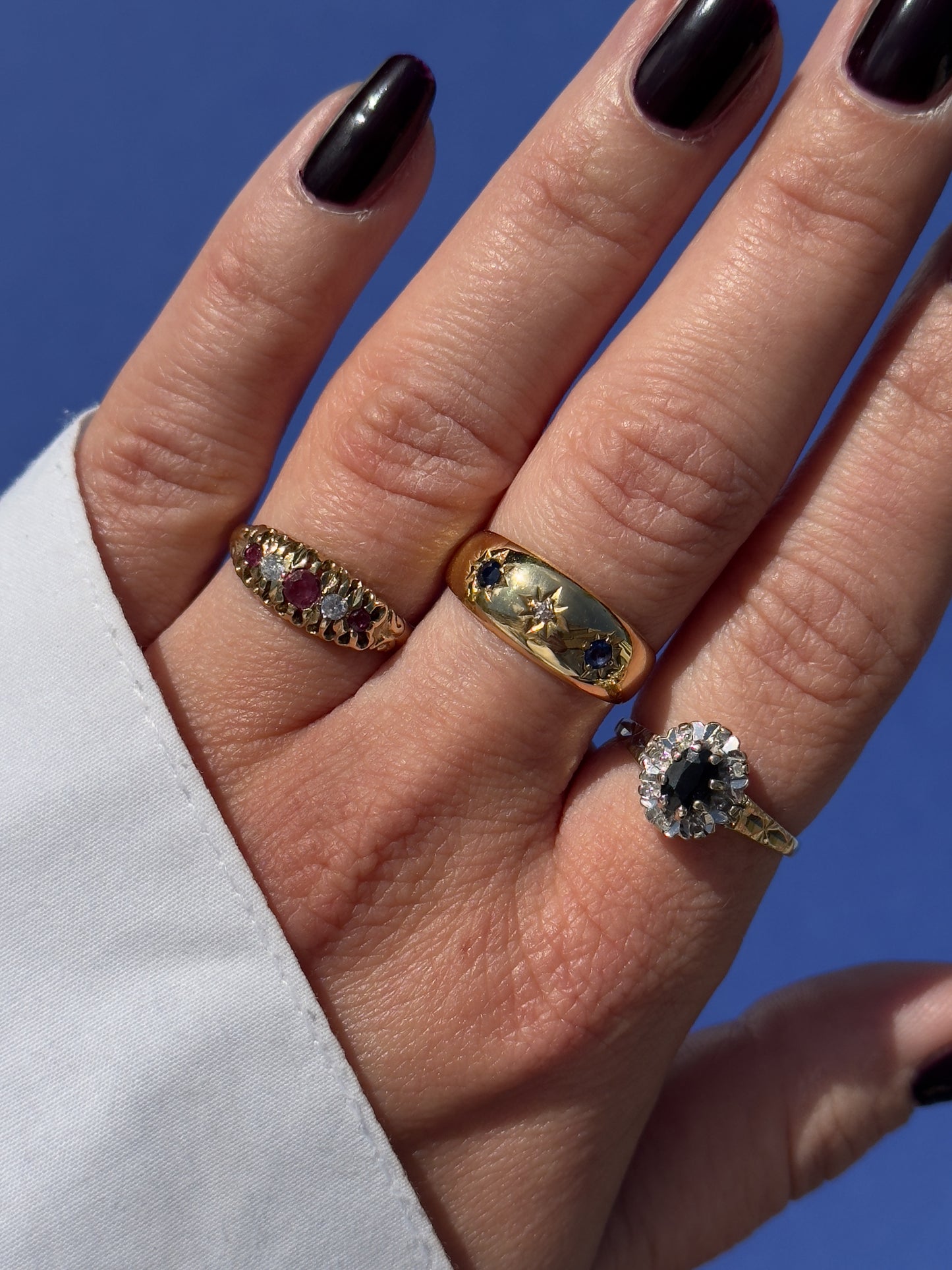 9 carat sapphire diamond halo ring