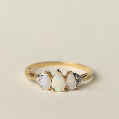 9ct opal & diamond trinity