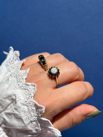 9ct sapphire boat ring