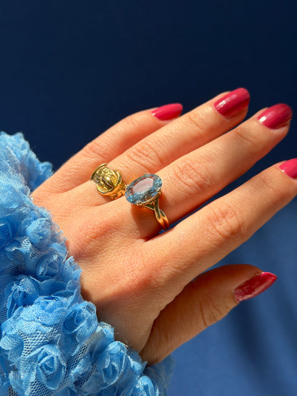 9ct blue topaz solitaire