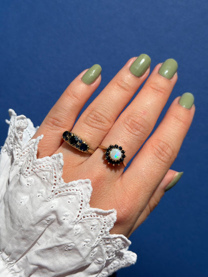 9ct sapphire boat ring