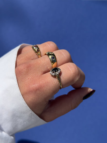9 carat sapphire diamond halo ring