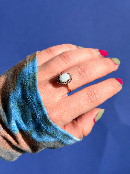 9ct opal diamond halo