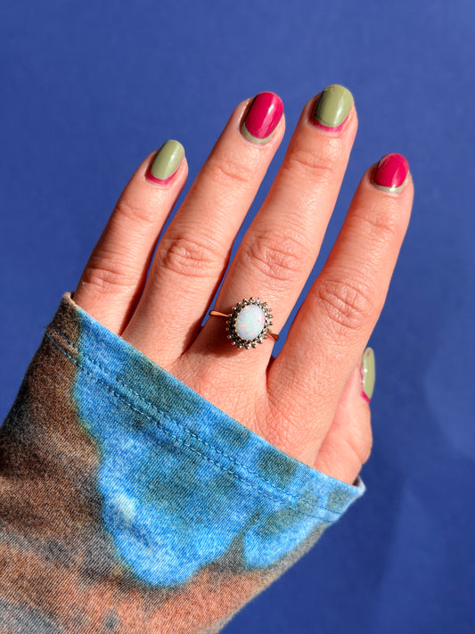 9ct opal diamond halo
