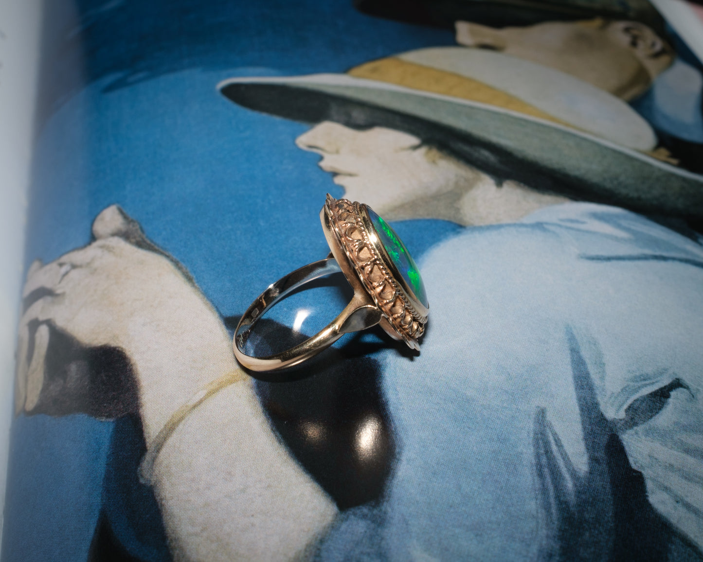 Massive 14ct Australian opal ring