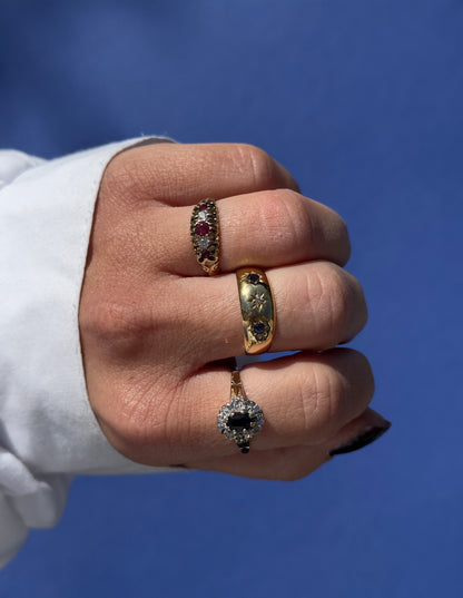 9 carat sapphire diamond halo ring