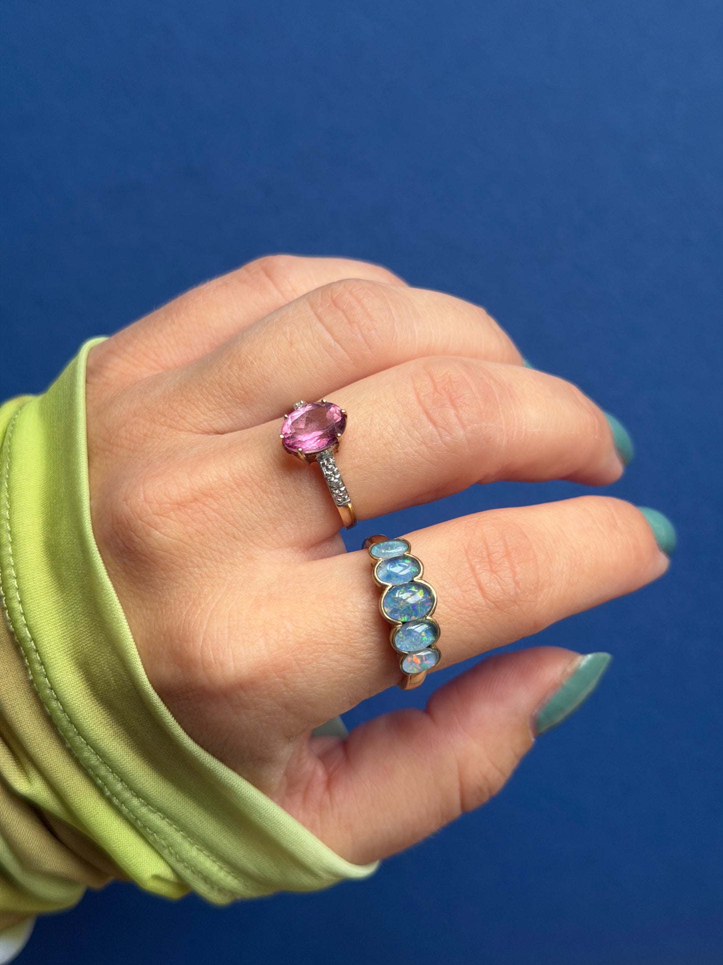 9ct opal five stone ring
