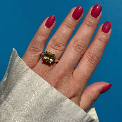 9 carat citrine tanzanite ring