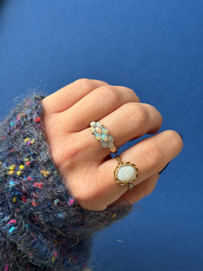 9ct opal diamond cluster
