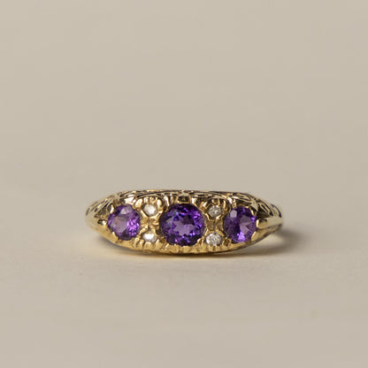 9ct amethyst diamond boat