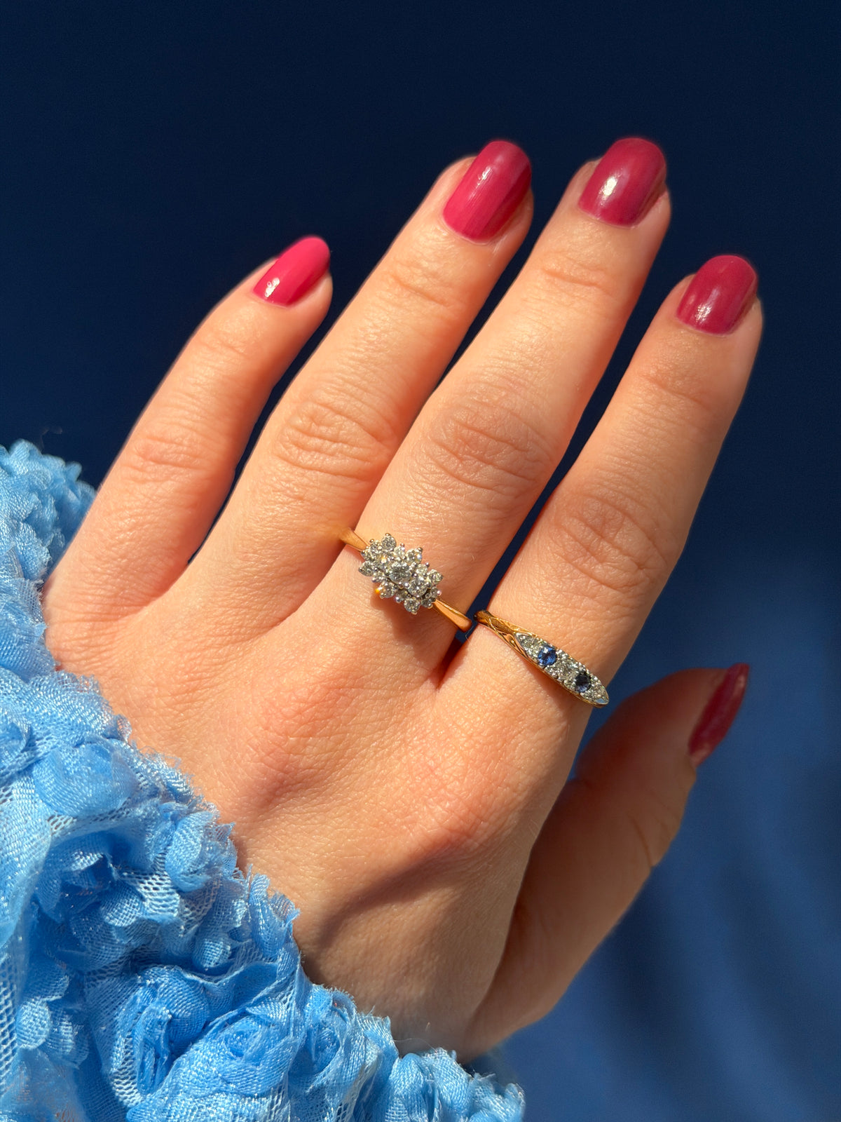 Antique 18ct Art Deco sapphire & diamond