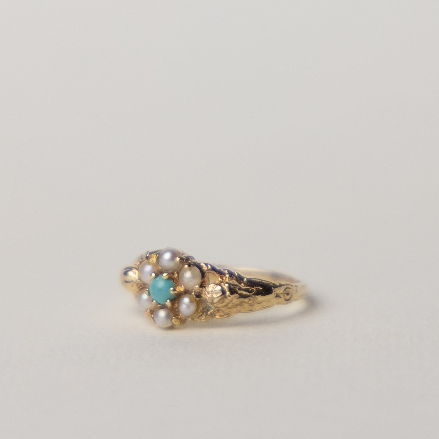 9 carat gold turquoise and seed pearl