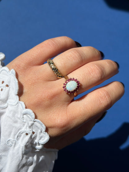 9ct sapphire & diamond band ring