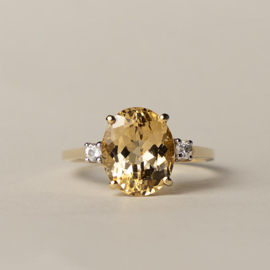 10ct citrine topaz solitaire