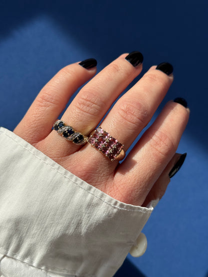 9ct tourmaline & diamond cluster
