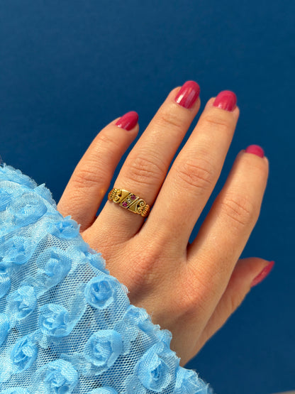 Antique 18ct Art Deco ruby & diamond