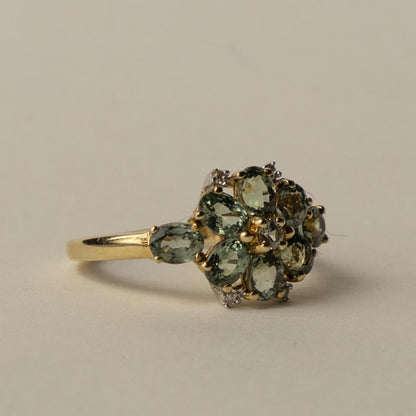 9ct floral sapphire & diamond