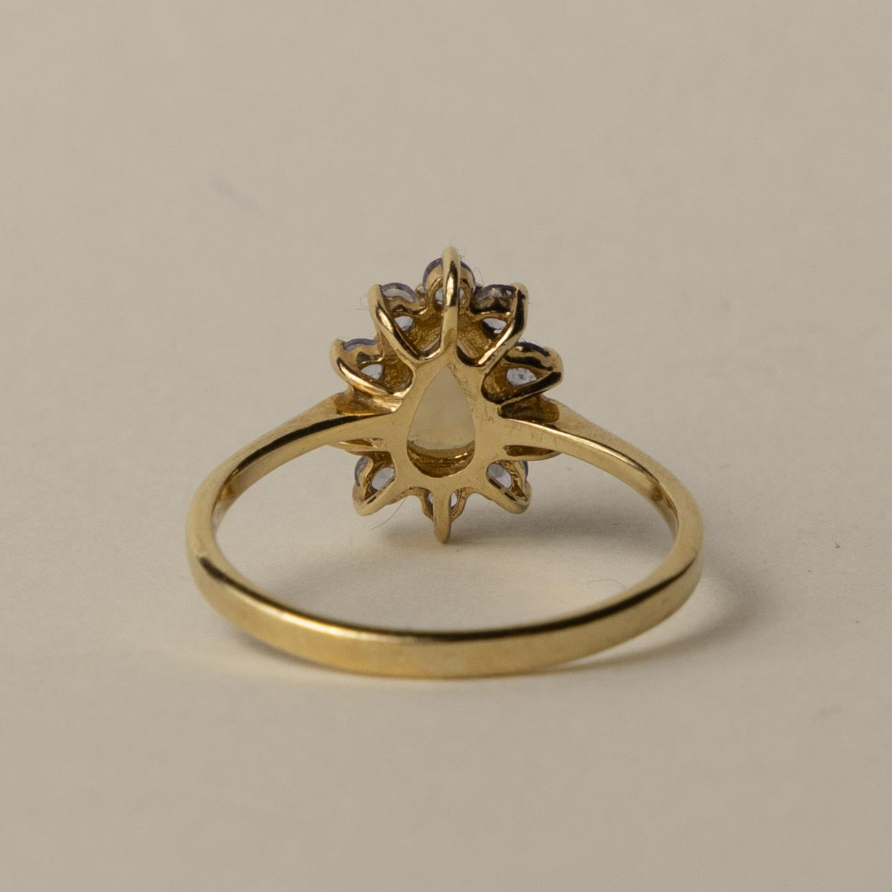 9ct opal & tanzanite cluster ring