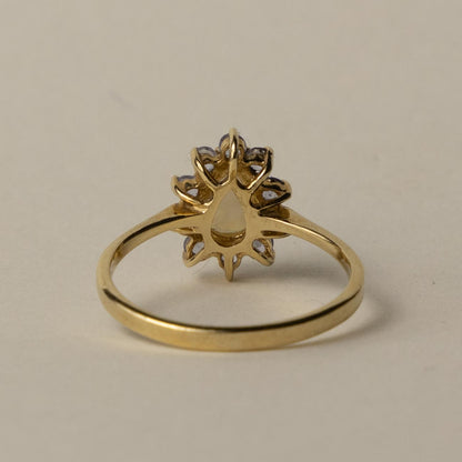 9ct opal & tanzanite cluster ring