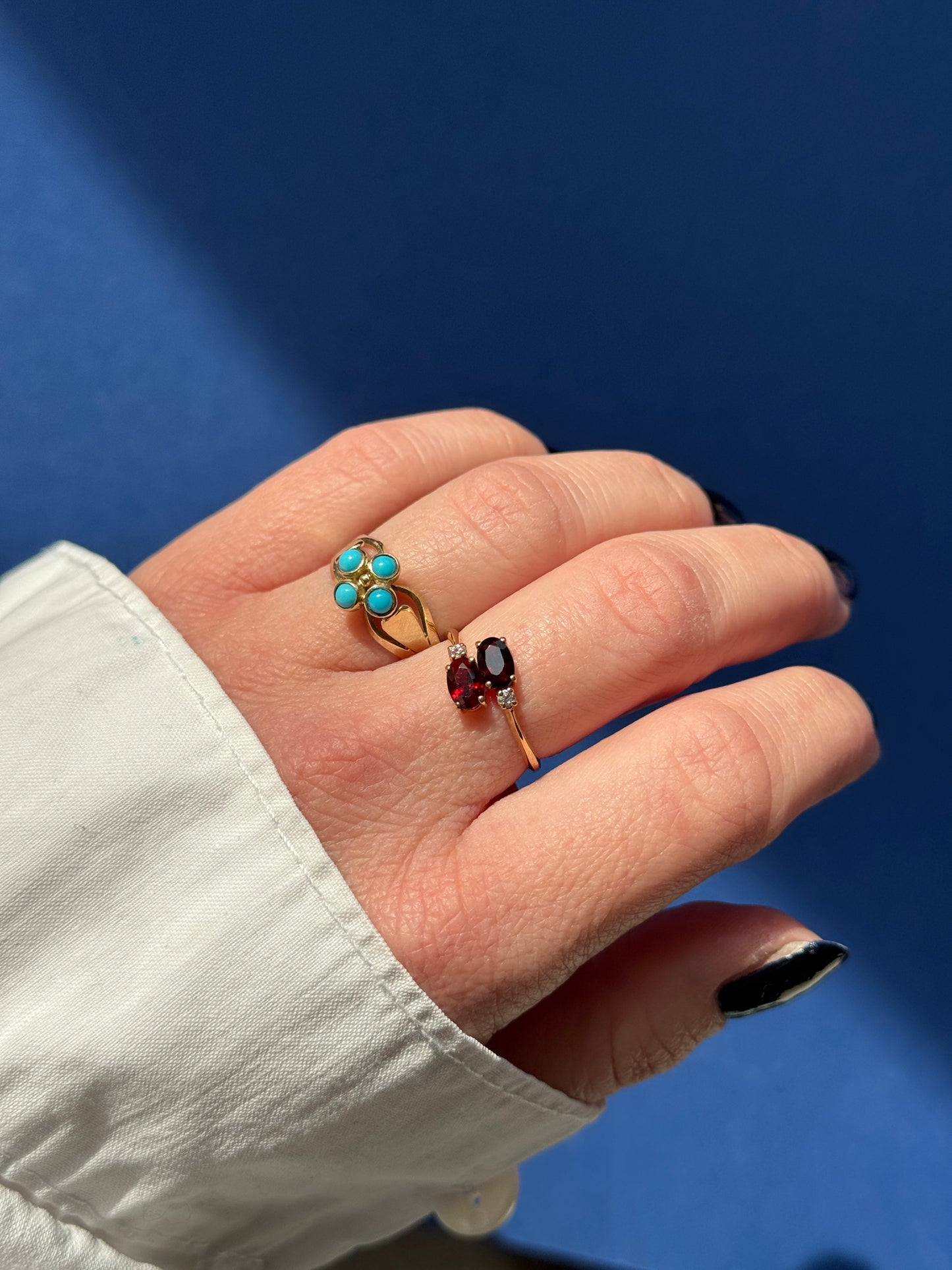 14ct turqouise clover ring