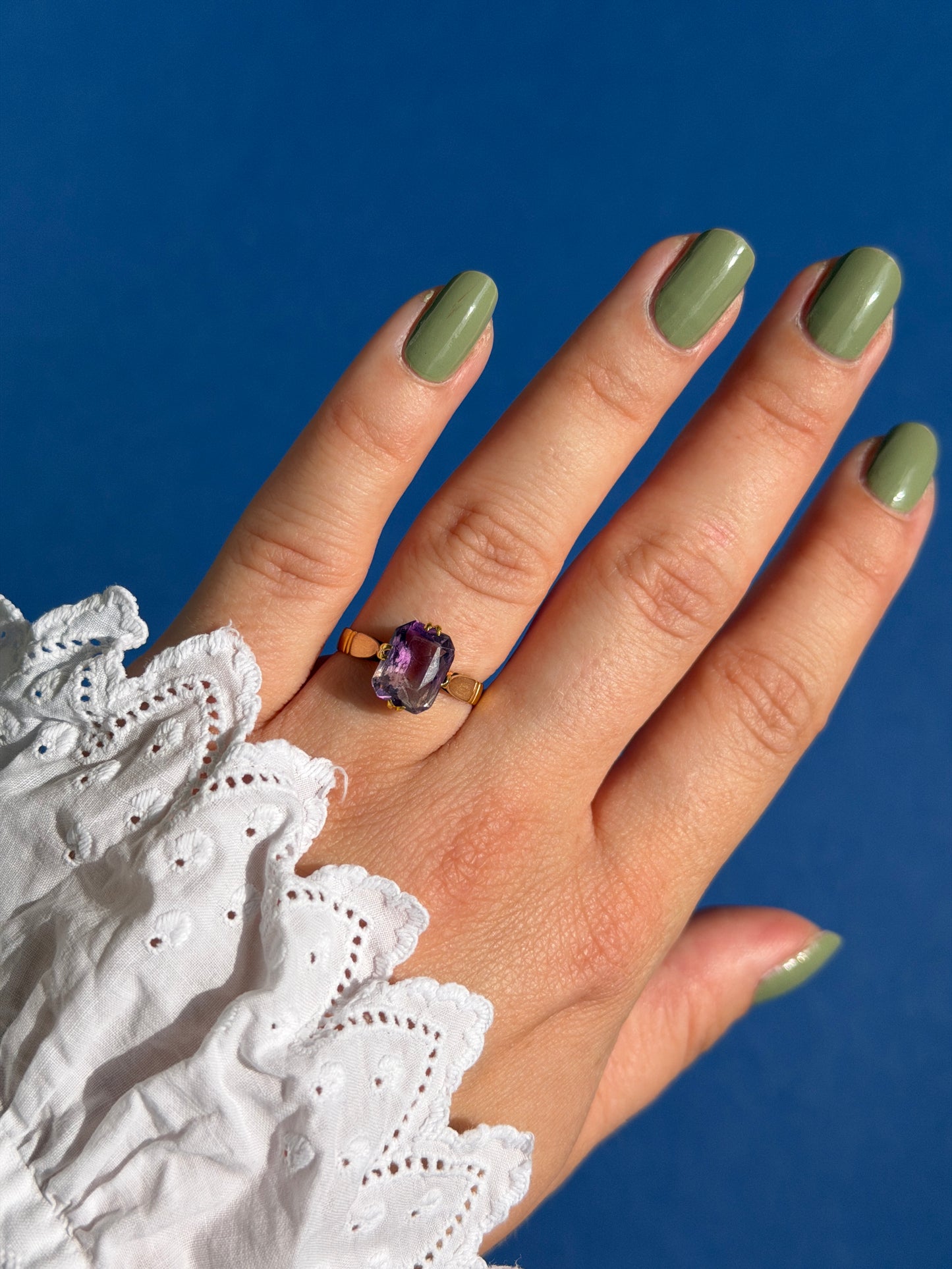 antique 22ct gold ametrine ring