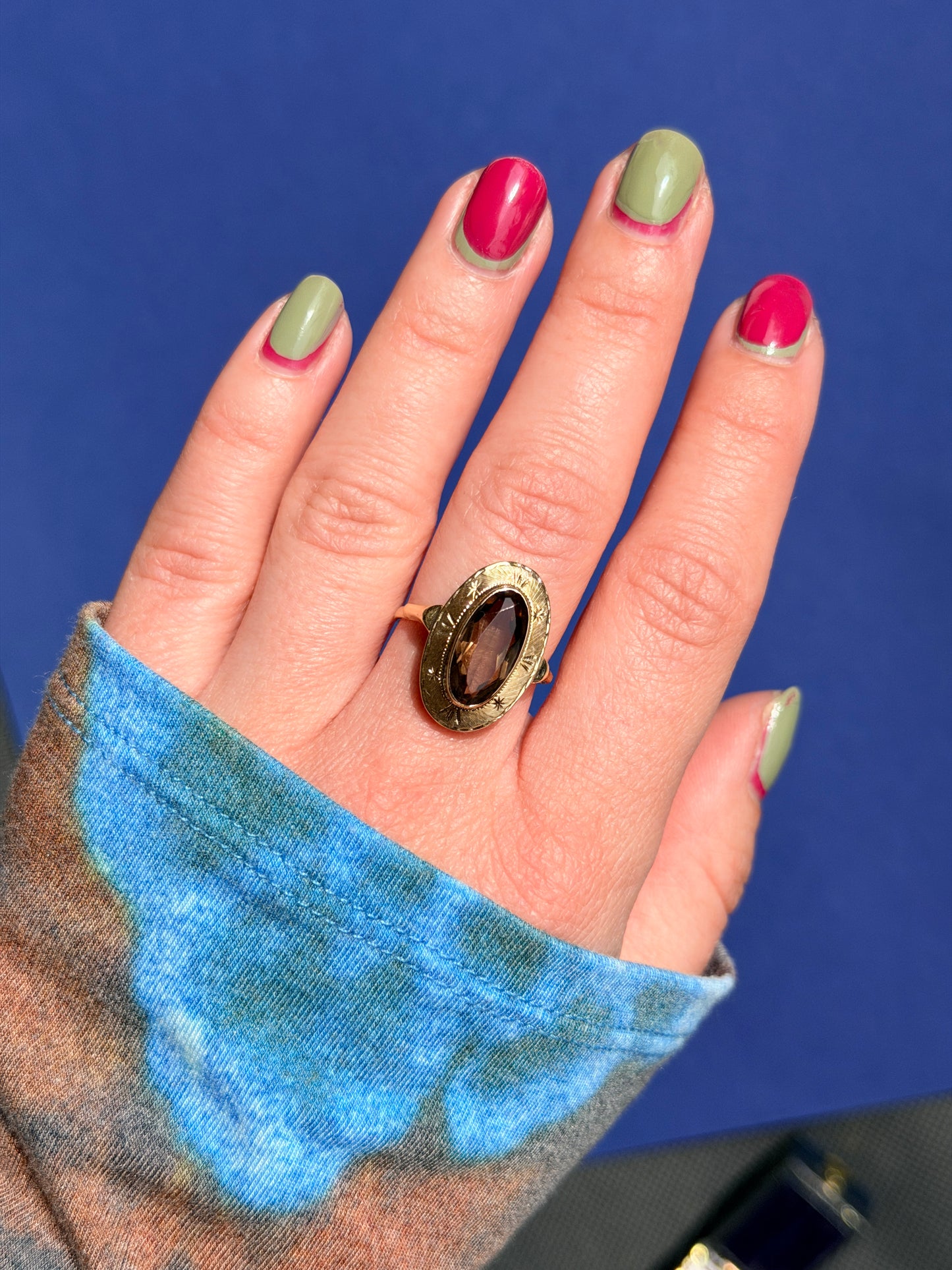 14ct smokey quartz ring