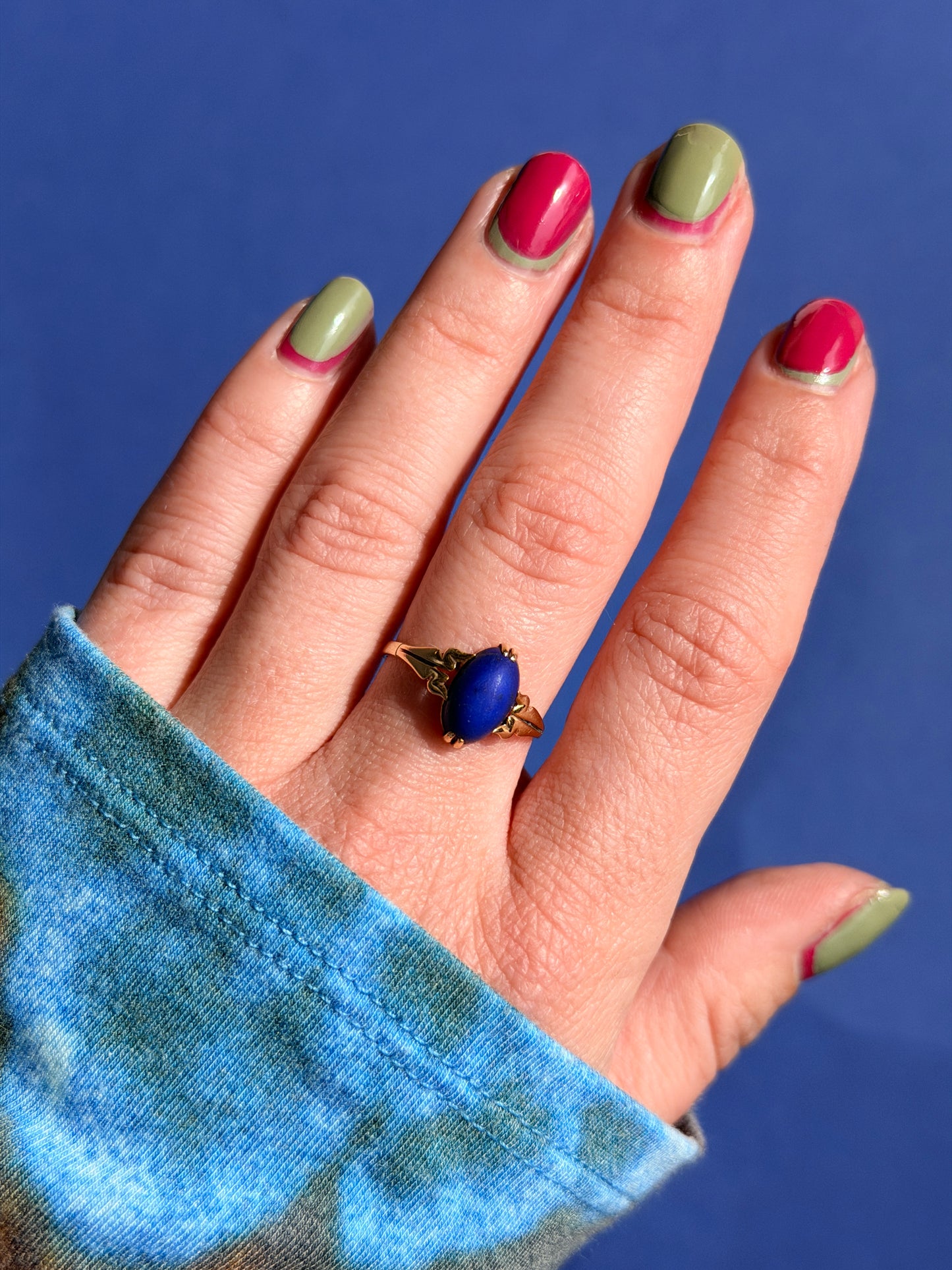 18ct lapis lazuli marquise ring