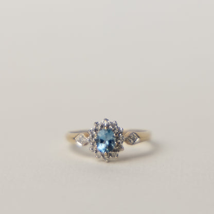 9 carat gold topaz cluster ring