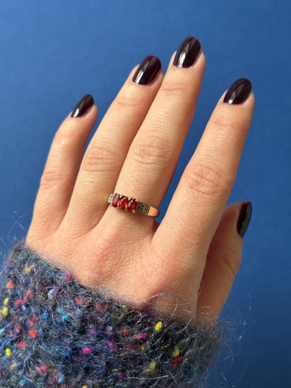 9ct trilogy sapphire diamond