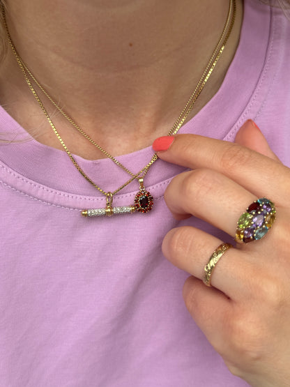 9ct t-bar diamond pendant