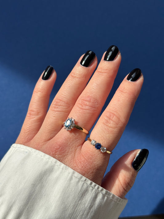 18ct sapphire & diamond trilogy