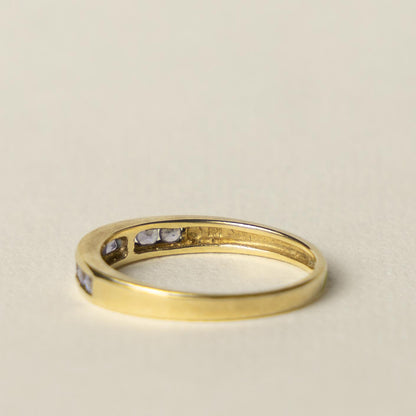 9ct tanzanite channel row ring